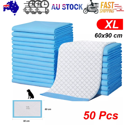 50-Pack Pet Training Pads | Super Absorbent | 60x90cm | Dog & Cat