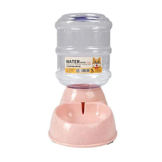Pink 3.8L Automatic Pet Water Feeder | Dog & Cat Dispenser Bowl Bottle