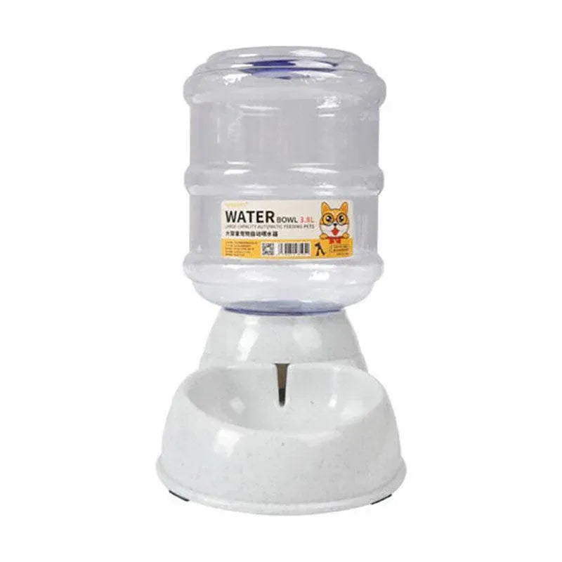 Grey 3.8L Automatic Pet Water Feeder | Dog & Cat Dispenser Bowl Bottle