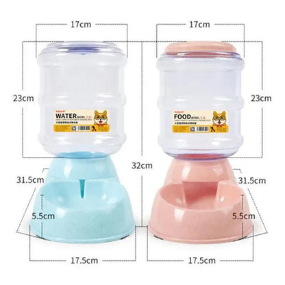 Grey 3.8L Automatic Pet Water Feeder | Dog & Cat Dispenser Bowl Bottle
