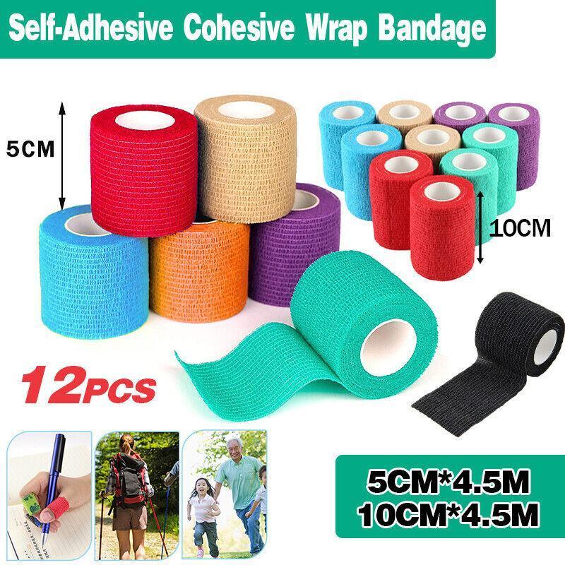 12 Pack Self-Adhesive Cohesive Wrap Bandage for Pets