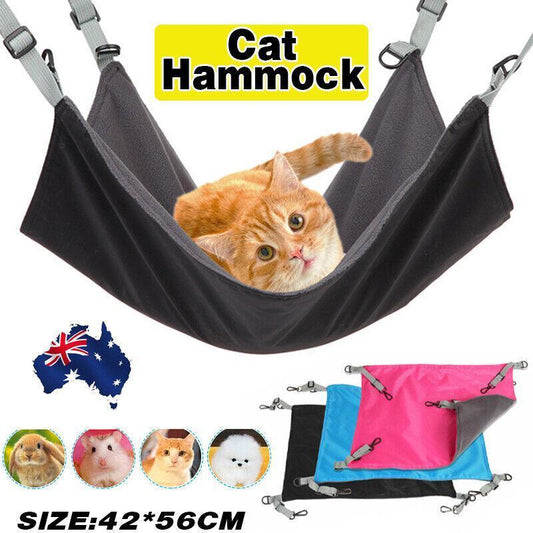 Black Waterproof Cat Hammock | Double-Layer Hanging Cage Swing Bed