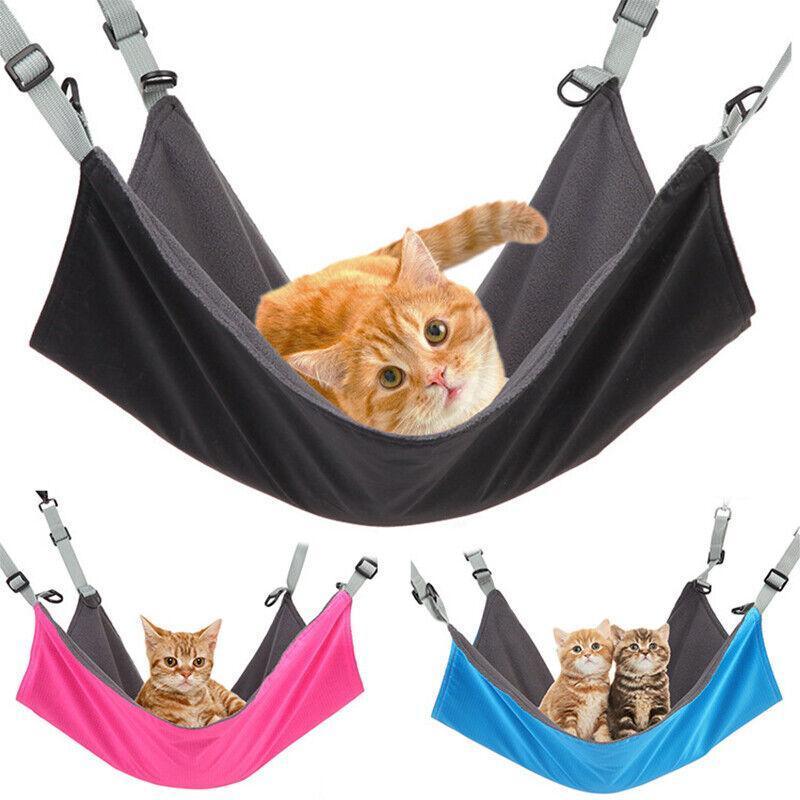 Black Waterproof Cat Hammock | Double-Layer Hanging Cage Swing Bed