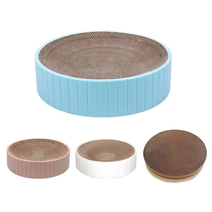 Blue 2-in-1 Round Cat Scratching Board | Cat Sofa