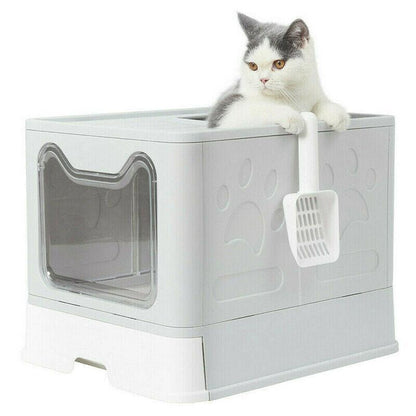 Self-Cleaning Hooded Cat Litter Box | Large Capacity | Easy Clean