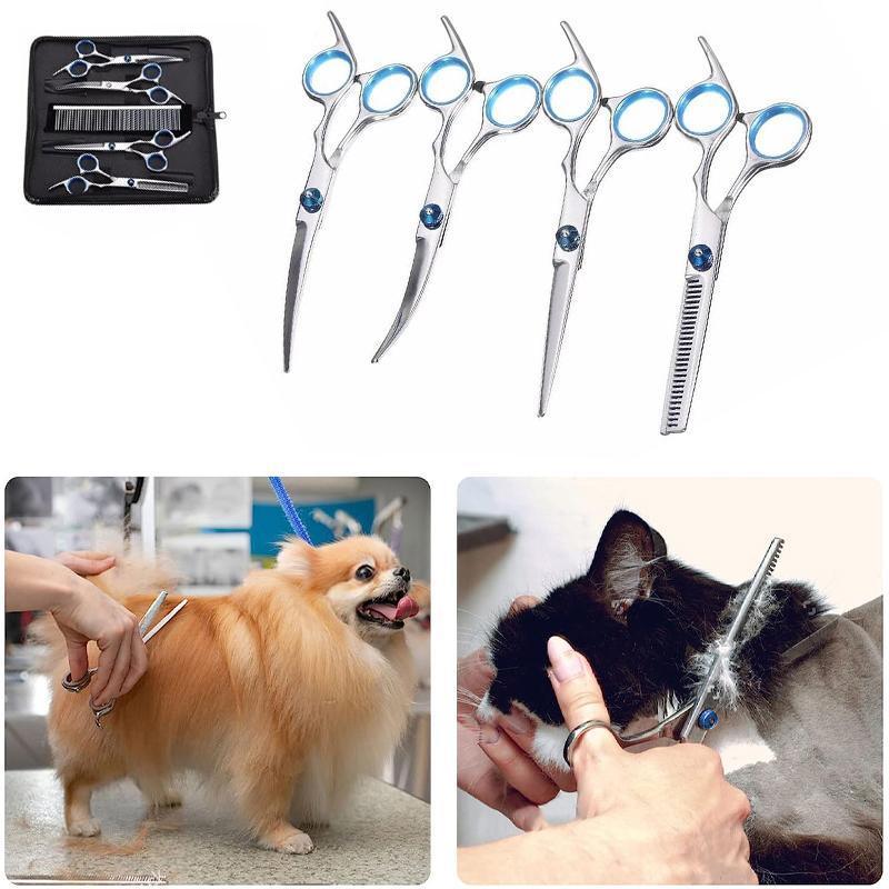 7 PCS Pet Grooming Scissors Set | Dogs & Cats