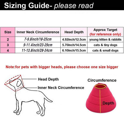 Rose Red Elizabethan Anti-Lick Pet Recovery Collar | Size 4