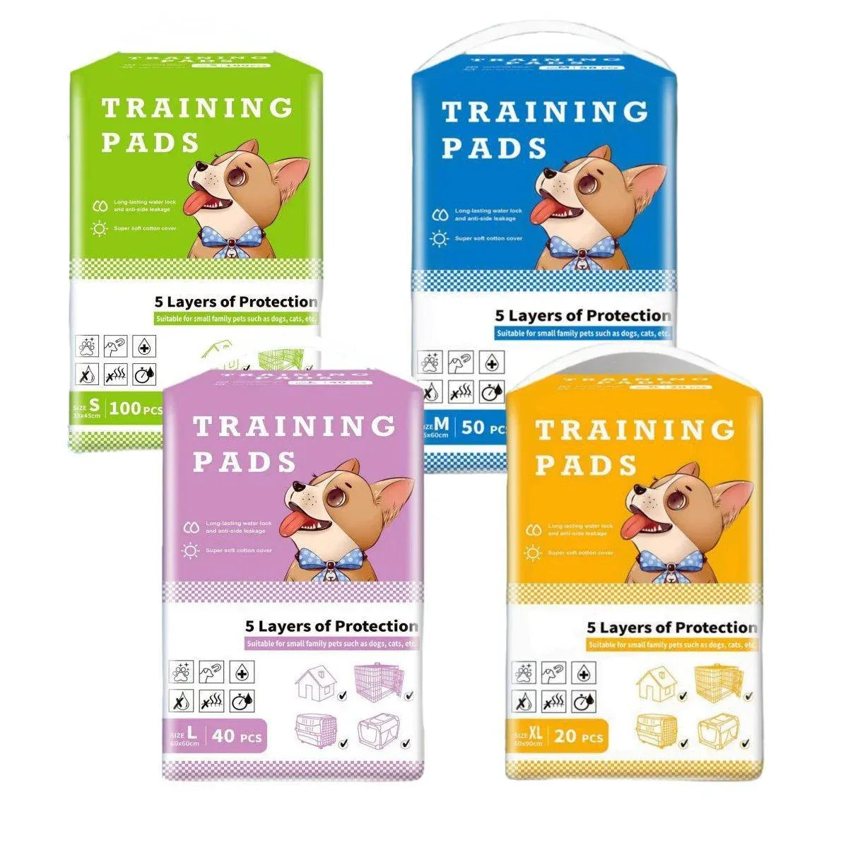 Dog Puppy Training Pads | Thickened Absorbent Pee Pads | 50 Pack