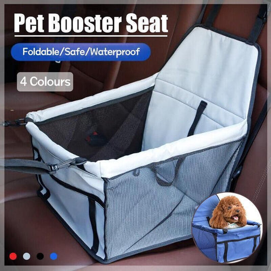 Black Pet Car Booster Seat | Travel Carrier Basket | Cats & Dogs