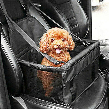 Red Pet Car Booster Seat | Travel Carrier Basket | Cats & Dogs