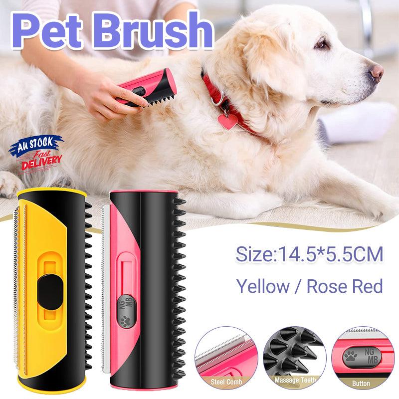 Red Pet Deshedding Roll Comb | Self-Cleaning | Cats & Dogs