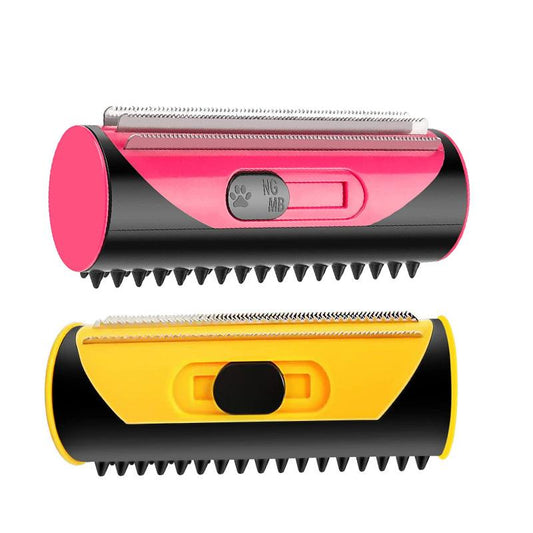 Red Pet Deshedding Roll Comb | Self-Cleaning | Cats & Dogs