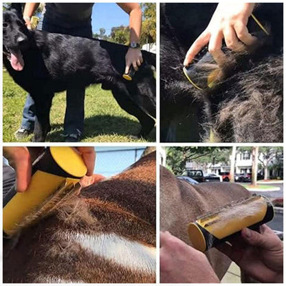 Yellow Pet Deshedding Roll Comb | Self-Cleaning | Cats & Dogs