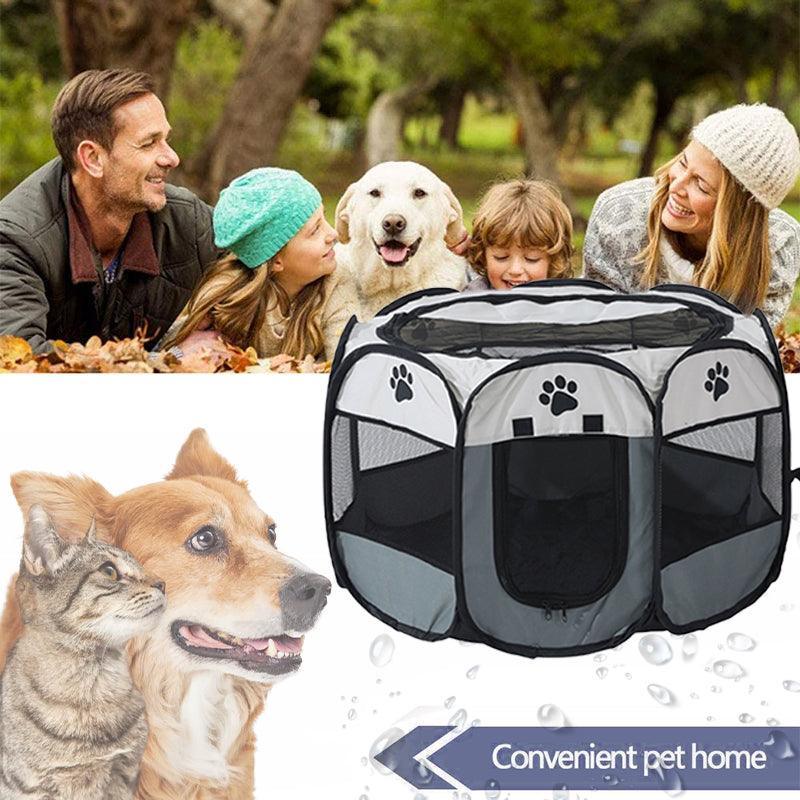 8-Panel Pet Play Tent Playpen | Dog & Cat Portable Kennel Crate