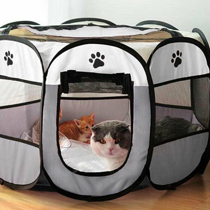 8-Panel Pet Play Tent Playpen | Dog & Cat Portable Kennel Crate