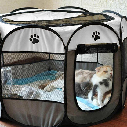 8-Panel Pet Play Tent Playpen | Dog & Cat Portable Kennel Crate