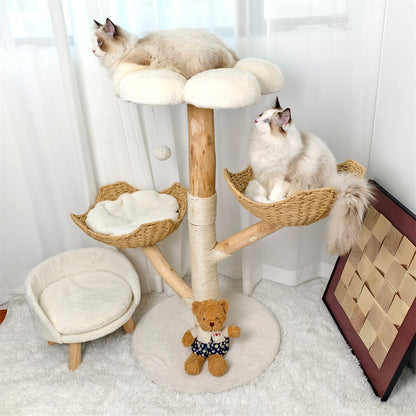 Solid Wood Cat Tree | Multi-Level | Scratching Posts & Perches