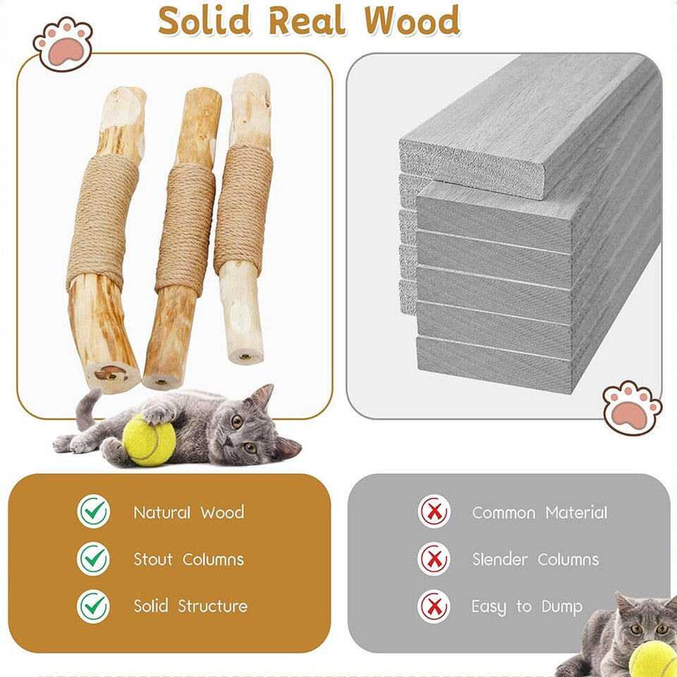 Solid Wood Cat Tree | Multi-Level | Scratching Posts & Perches