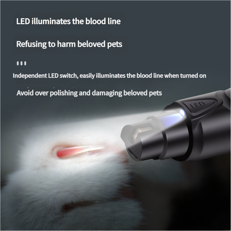 Dual-Speed Pet Nail Grinder with LED Light | Dog & Cat