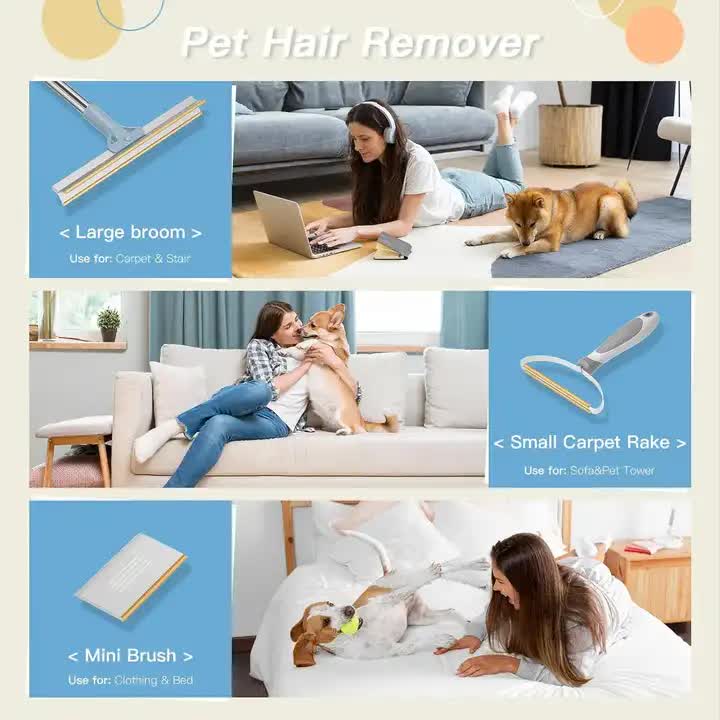 Grey Pet Hair Removal Tool Set