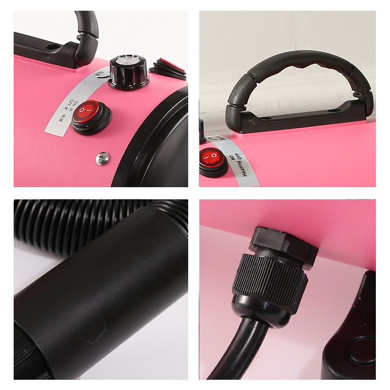 Pet Hair Dryer with Multiple Nozzles | Pink | Dog & Cat