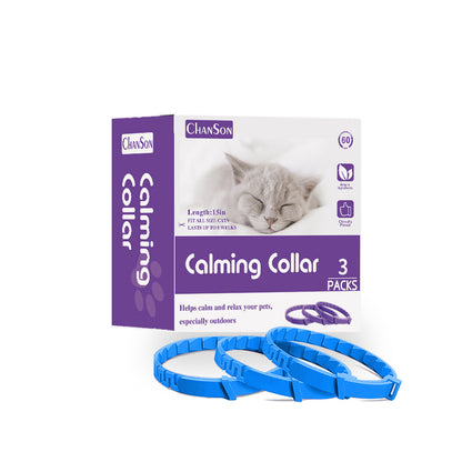 Blue Natural Calming Collar for Cats | Adjustable