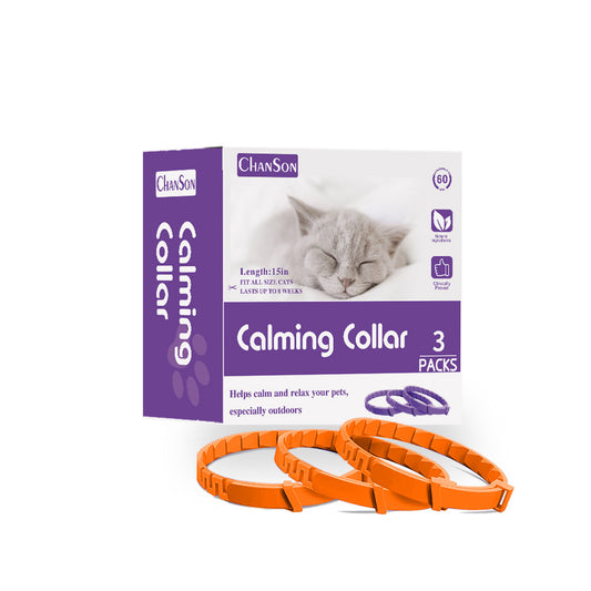 Orange Natural Calming Collar for Cats | Adjustable