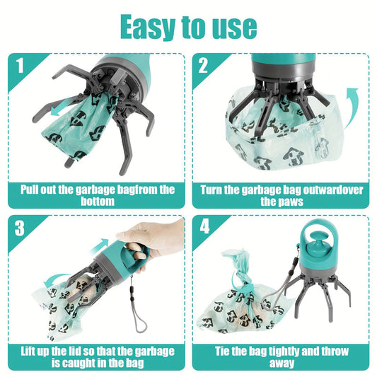 Blue 6-Claw Pet Pooper Scooper | Portable