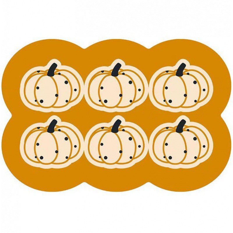 Style 8 Yellow Pumpkin Non-Slip Diatomite Pet Feeding Mat | 50x80cm