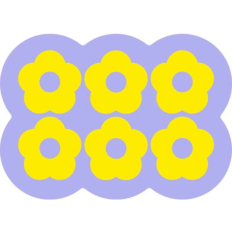 Style 9 Purple & Yellow Flowers Non-Slip Diatomite Pet Feeding Mat