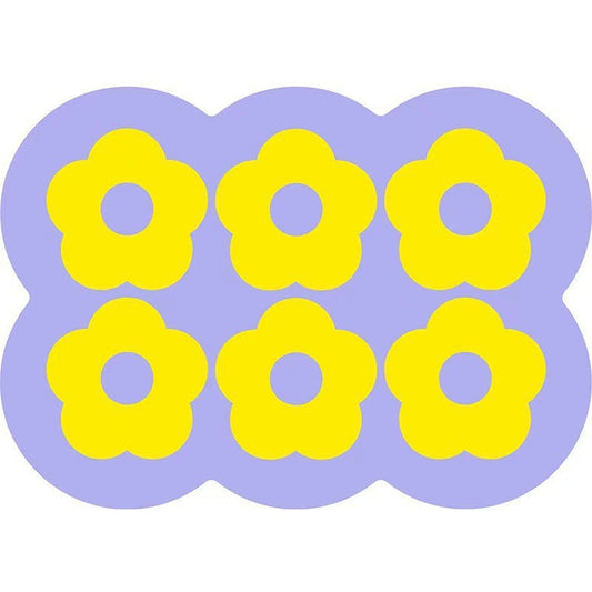 Style 9 Purple & Yellow Flowers Non-Slip Diatomite Pet Feeding Mat