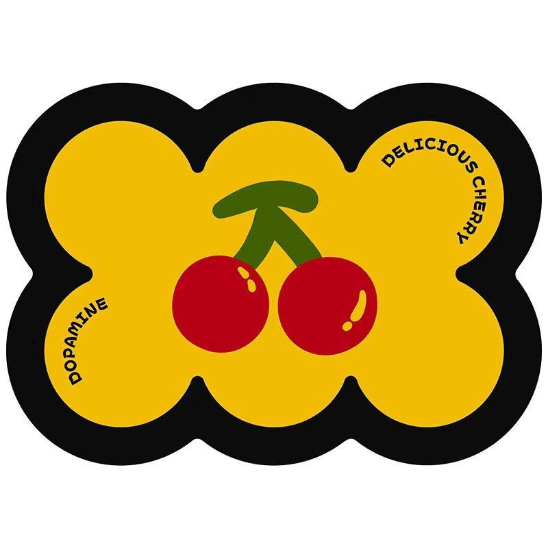 Style 10 Cherry Pattern Non-Slip Diatomite Pet Feeding Mat | 50x80cm
