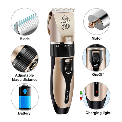 Gold Professional Pet Grooming Clipper Kit | 5-Speed