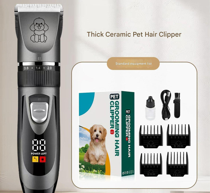 Grey Professional Pet Grooming Clipper Kit | 5-Speed