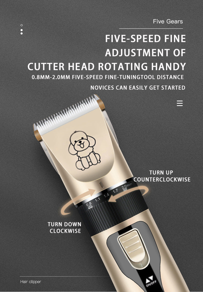 Grey Professional Pet Grooming Clipper Kit | 5-Speed