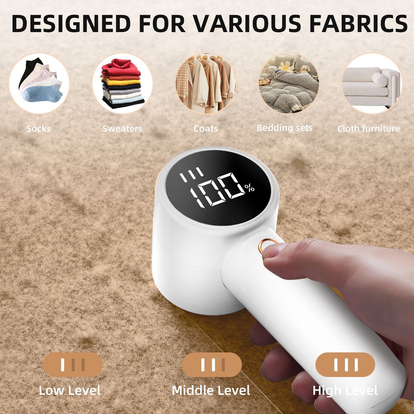 Black Rechargeable Electric Lint Remover | Pet & Fabric