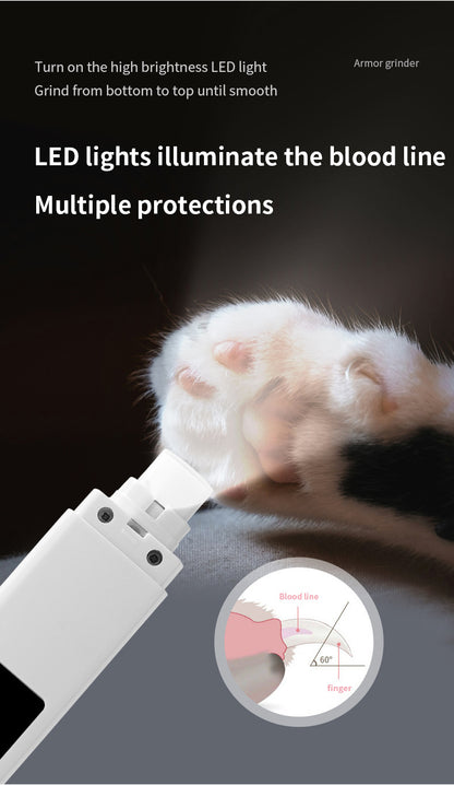Black Electric Pet Nail Grinder | LCD Display | Cats & Dogs