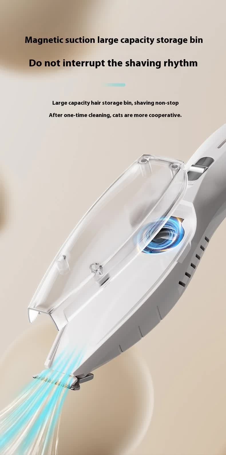 Green Rechargeable Pet Grooming Clipper with Built-in Vacuum | Dogs