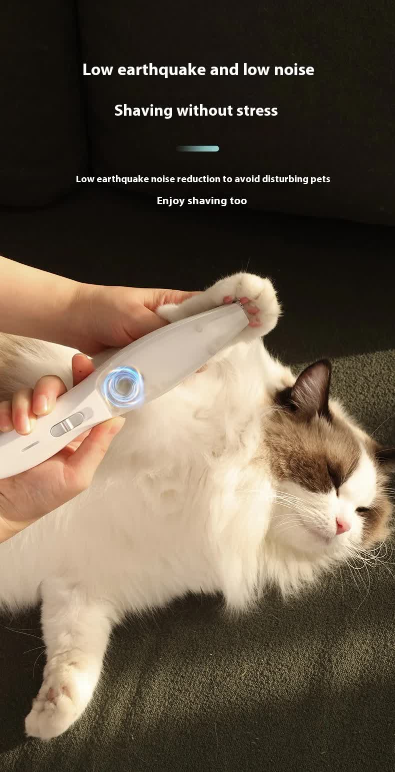 Green Rechargeable Pet Grooming Clipper with Built-in Vacuum | Dogs