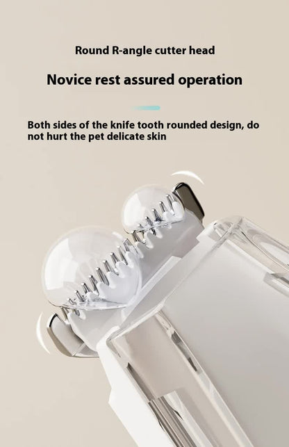 White Rechargeable Pet Grooming Clipper with Built-in Vacuum | Dogs