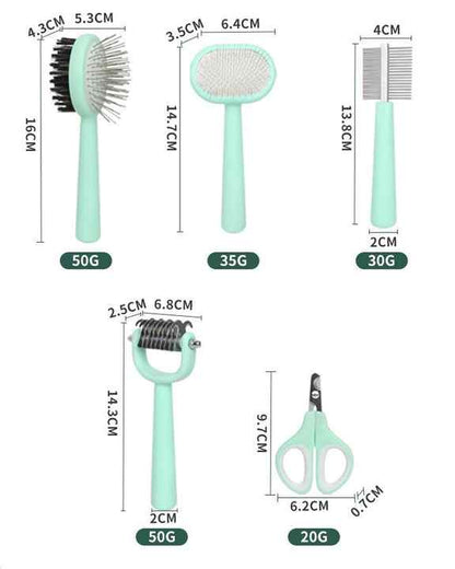 Blue 5-in-1 Pet Grooming Kit | Dog & Cat