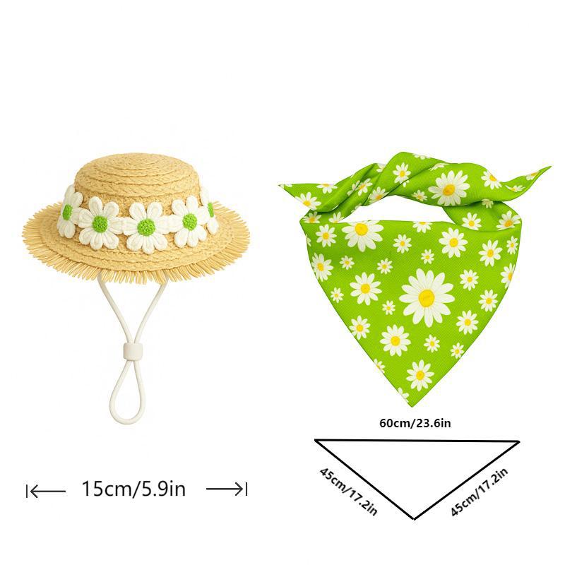Khaki & Yellow Daisy Porch Goose Pet Costume Set | Small Pets
