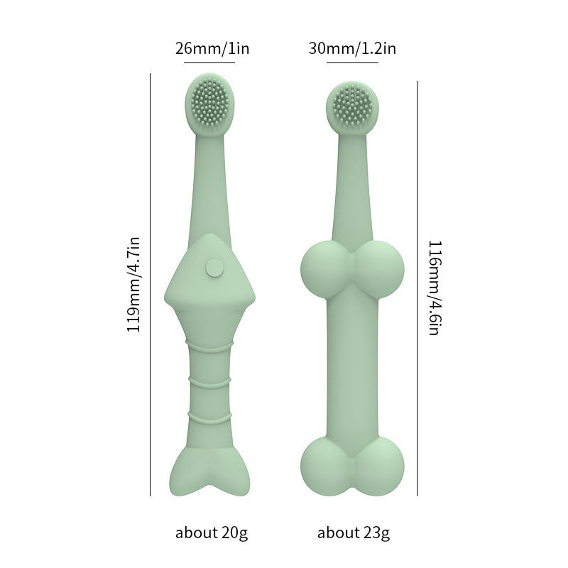 Green Silicone Pet Toothbrush 6-Pack | Dogs & Cats