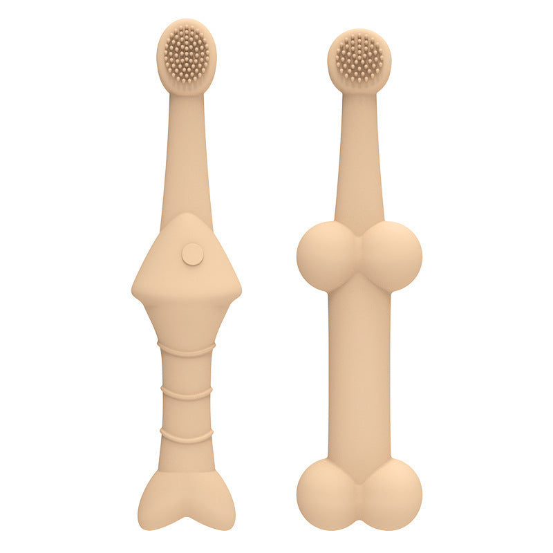 Beige Silicone Pet Toothbrush 6-Pack | Dogs & Cats