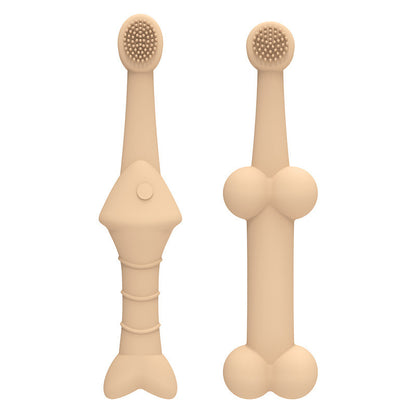 Beige Silicone Pet Toothbrush 6-Pack | Dogs & Cats