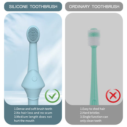 Beige Silicone Pet Toothbrush 6-Pack | Dogs & Cats