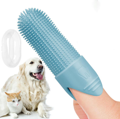 4-Pack Blue Silicone Pet Finger Toothbrush | Cats & Dogs