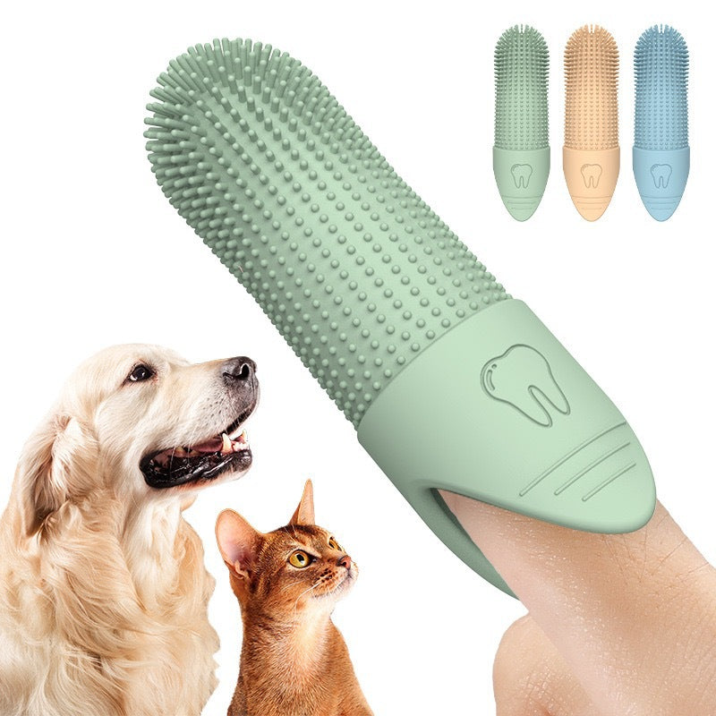 4-Pack Blue Silicone Pet Finger Toothbrush | Cats & Dogs