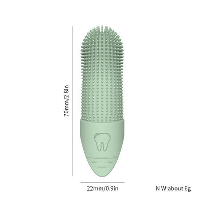 4-Pack Green Silicone Pet Finger Toothbrush | Cats & Dogs