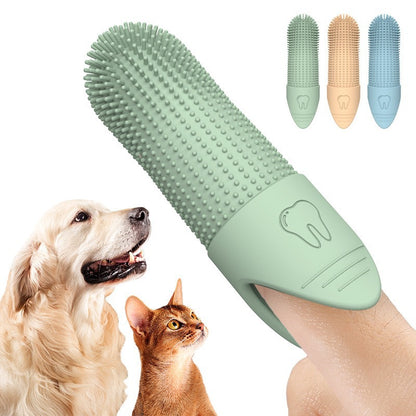 4-Pack Beige Silicone Pet Finger Toothbrush | Cats & Dogs